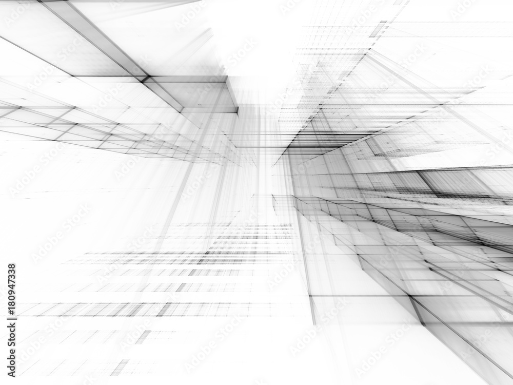 Poster abstract black background element on white. perspective composition of grids and matrix patterns. de