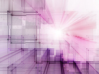 Abstract violet background element on white. Frame composition of grids and matrix patterns. Detailed fractal graphics. Information technology concept.