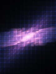 Abstract violet background element on black. Disturbed grid pattern. Detailed fractal graphics. Information technology concept.