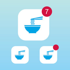 Ramen Noodle Icon With Notification