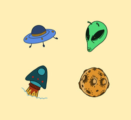 space icons illustration