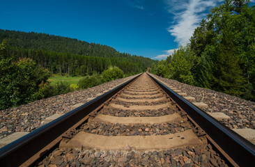 Fototapeta premium Converging Railroak Tracks