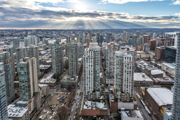 Obraz premium View from top floor. Drone 