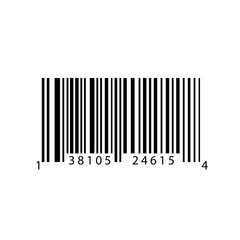 Barcode with numbers. Bar code for web. Simple icon isolated on white background