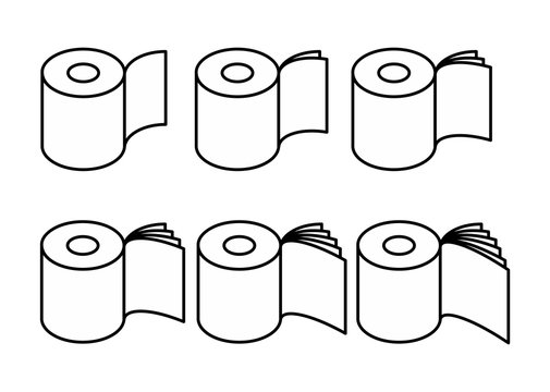 Toilet paper rol set icon. collection Symbol for packing. Vector illustration