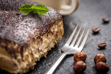 Deurstickers Italiaanse desserttiramisu © stockfotocz