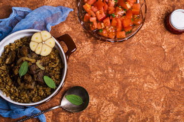 Rice with spices and meat