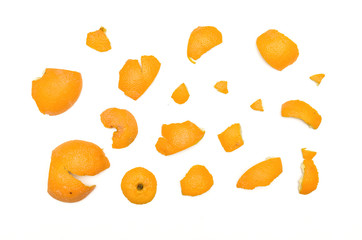 Orange peel isolated on white background.