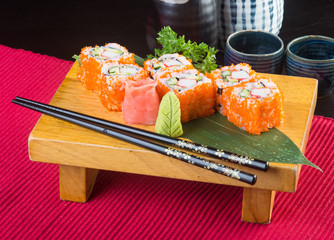 japanese cuisine. sushi on the background