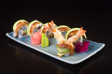 japanese cuisine. sushi on the background