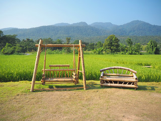 Obraz na płótnie Canvas Swing made of bamboo.