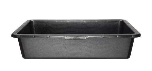 Rectangular heavy duty black plastic basin
