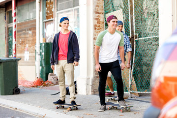 Skateboarding at the street