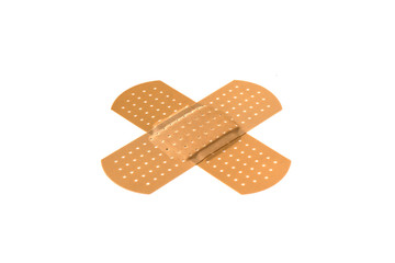 Two crossed adhesive bandages