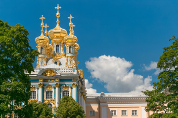 Fototapeta na wymiar Petersburg, Russia - June 29, 2017: Katherine's Palace in Tsarskoe Selo Pushkin.