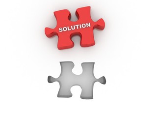 Jigsaw Puzzle Solution 3d illustration