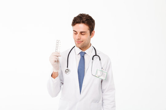 Portrait of a smiling young male doctor with stethoscope