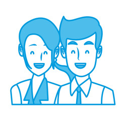 Business couple teamwork