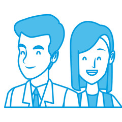 Business couple teamwork