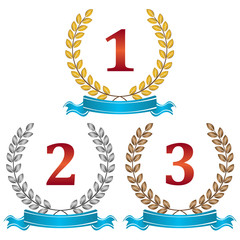 Trophy Award Set Isolated