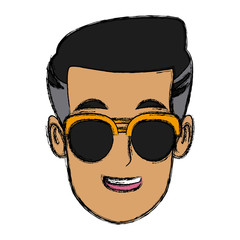 Man with sunglasses cartoon
