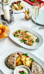 Christmas dinner in the restaurant