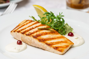 grilled salmon steak