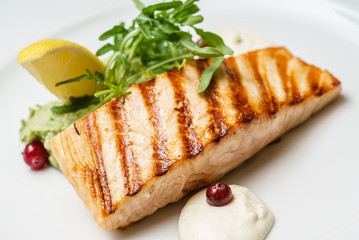 grilled salmon steak