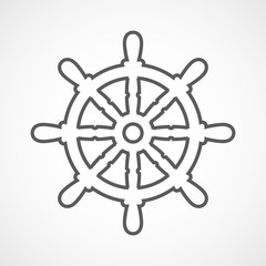 Ship steering wheel icon. Vector illustration