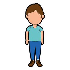 little boy student with uniform character