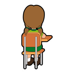 little student in school chair