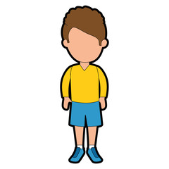 Obraz premium little boy student with uniform character