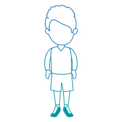 little boy student with uniform character