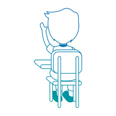 little student in school chair