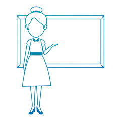 beautiful teacher female with chalkboard avatar character