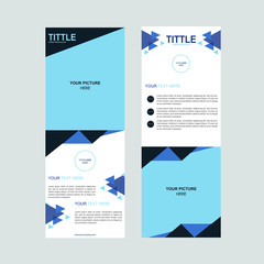 Design vector template with abstract blue triangle for roll up business x-banner, modern publication, poster and etc. Layout size 160x60cm