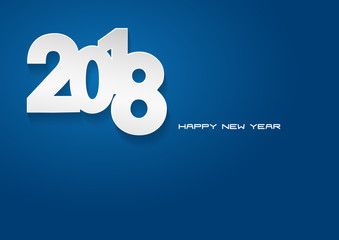 blue creative text 2018, happy new year