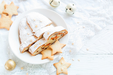Christmas stollen and cookies