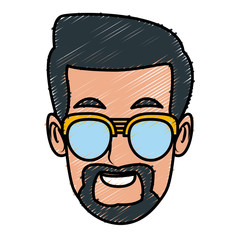 Man with sunglasses cartoon