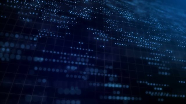 Digital network data grid technology background blue