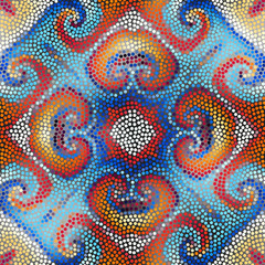 Irregular dots pattern. Seamless background. Mosaic art tile of small dots. Random circles.