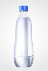 Plastic bottle of drinking water isolated on white