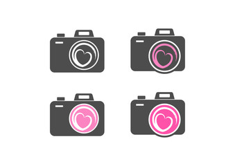Classic Love Hearth Camera Photography Logo Bundle