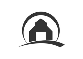 Modern Farm Warehouse Symbol logo