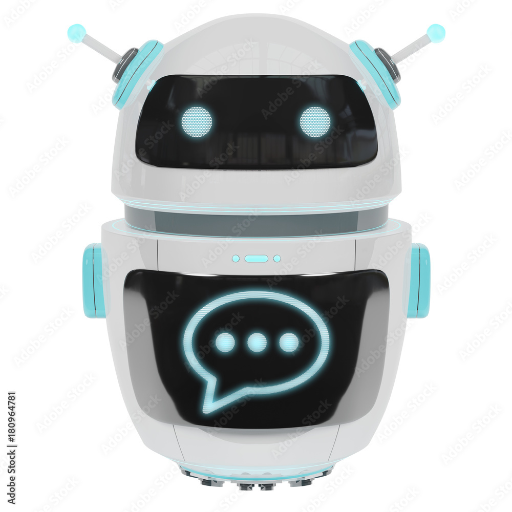Poster futuristic digital chatbot 3d rendering