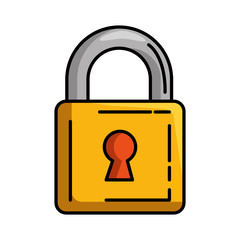 safe padlock isolated icon