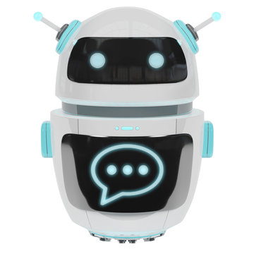 Futuristic digital chatbot 3D rendering