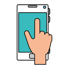 hand human with smartphone device