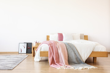 Simple bedroom with copy space