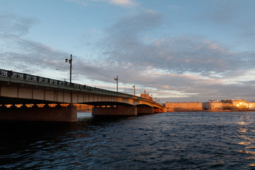 Liteiny bridge in the evening, St. Petersburg/ Liteiny bridge in the evening, St. Petersburg, Russia